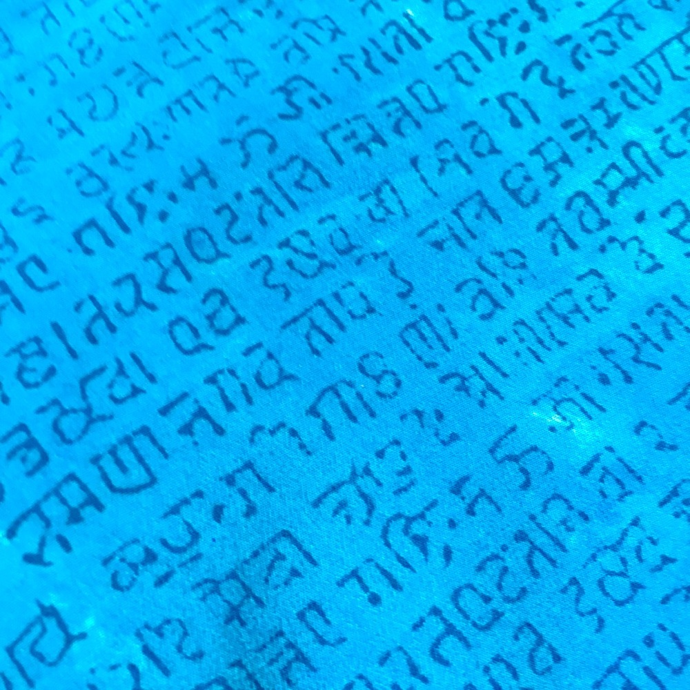 Blue Clutch W/ Hindi Print View 6